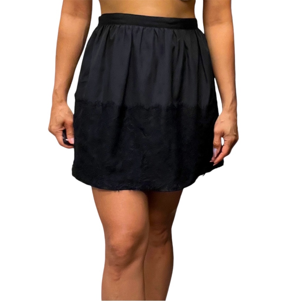 Women’s Laundry by Shelli Segal Chiffon Lace Overlay Skirt, Black, size 2